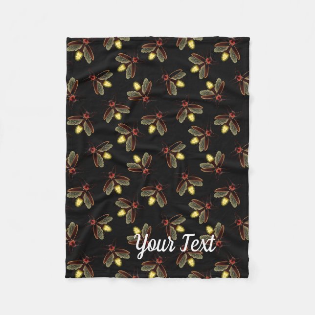 Couverture Polaire Heure de nuit avec lucioles (Devant)