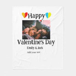 Couverture Polaire Heureuse Sainte-Valentin ajouter nom de couple pho