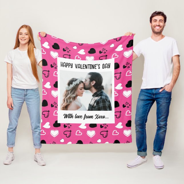 Couverture Polaire Heureuse Sainte-Valentin avec amour (En situation)