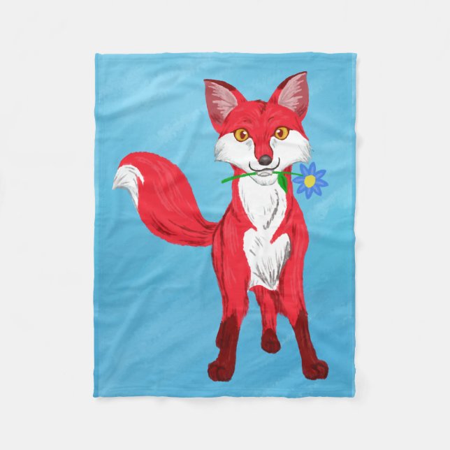 Couverture Polaire Heureux Fox (Devant)