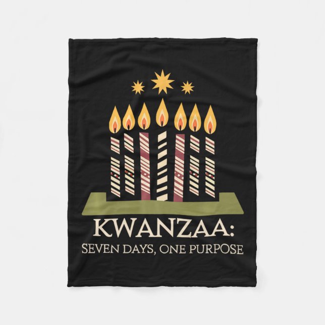 Couverture Polaire Heureux Kwanzaa bougies Afrique Fête Afrique Améri (Devant)