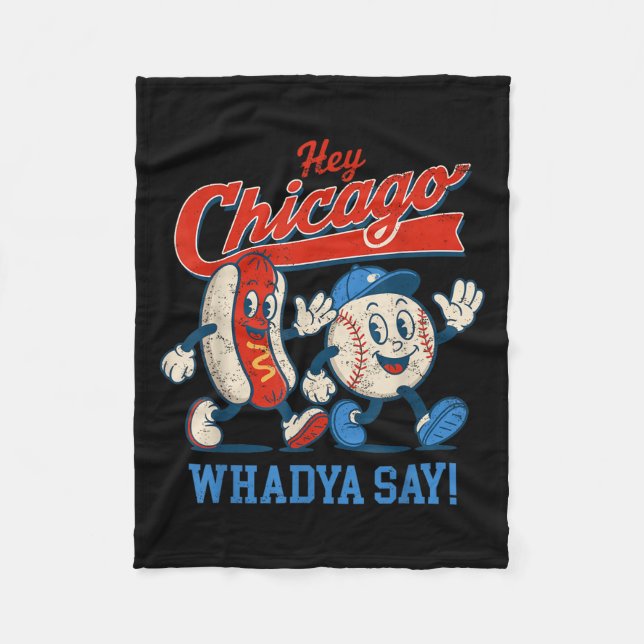 Couverture Polaire Hey Chicago Whadya Dire Baseball Et Hot Chien 4e D (Devant)