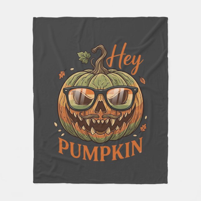 Couverture Polaire Hey Citrouille Halloween Lanterne Jack Lunettes Mo (Devant)