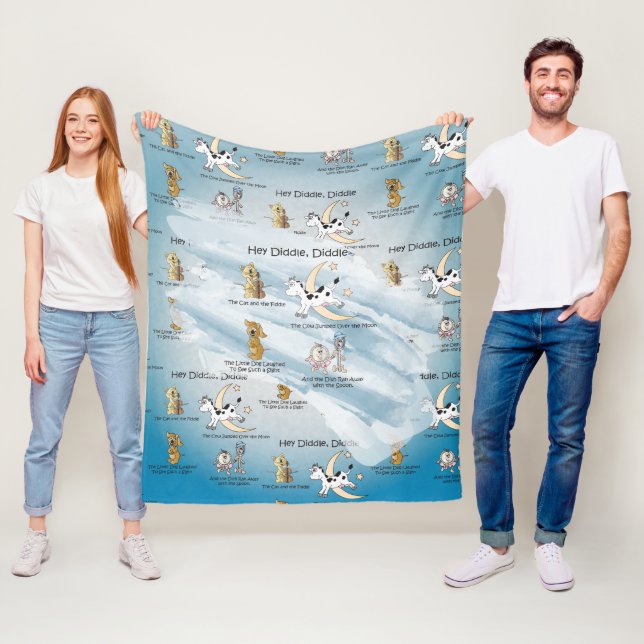 Couverture Polaire Hey Diddle, Diddle Nursery Rhyme (En situation)