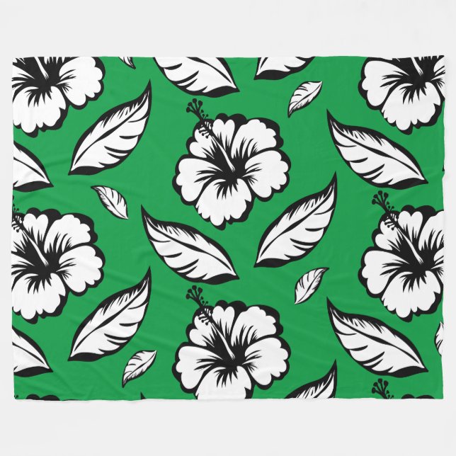 Couverture Polaire Hibiscus Floral (Devant (Horizontal))