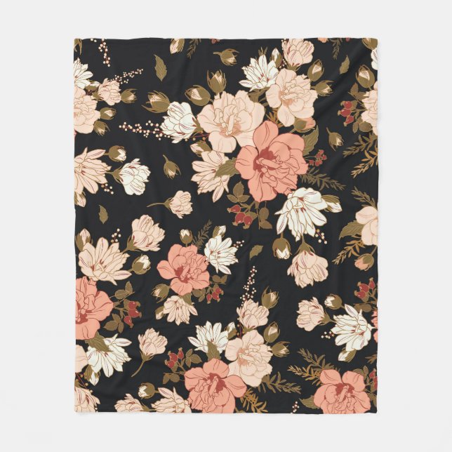 Couverture Polaire Hibiscus Floral : Conception Motif transparente (Devant)