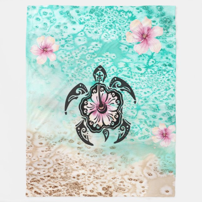 Couverture Polaire Hibiscus Turtle (Devant)