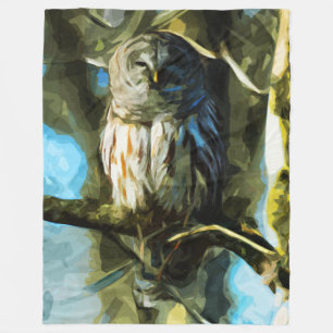 Couverture Polaire Hibou barré dans l'impressionisme d'abrégé sur