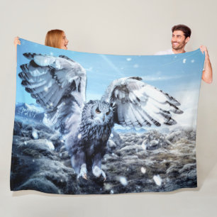 COUVERTURE POLAIRE HIBOU BLANC