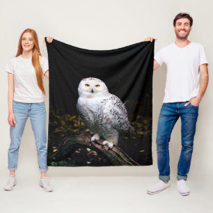 Couverture Polaire Hibou blanc majestueux d'hiver