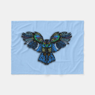 Couverture Polaire Hibou Bleu