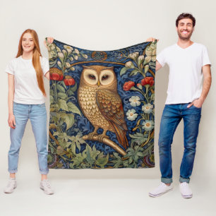 Couverture Polaire Hibou dans le jardin style William Morris