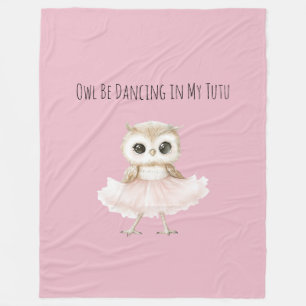 Couverture Polaire Hibou dansant tutu rose ballerine