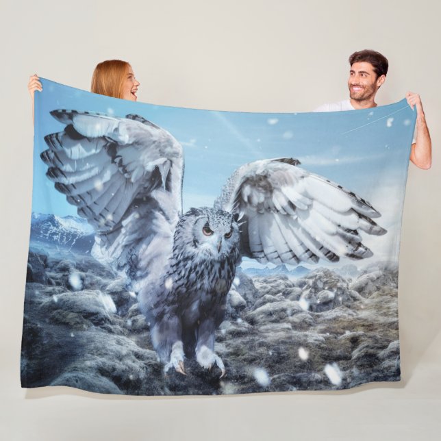COUVERTURE POLAIRE HIBOU DE NEIGE (En situation)