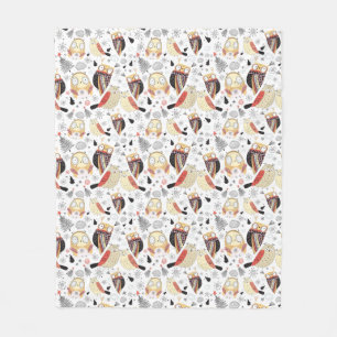 Couverture Polaire Hibou drôle de texture
