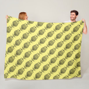 Couverture Polaire Hibou (jaune) - Plaid en laine