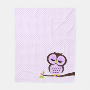 Couverture Polaire Hibou pourpre mignon