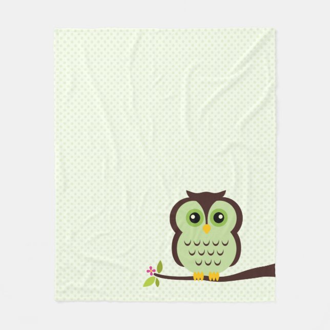 Couverture Polaire Hibou vert mignon (Devant)
