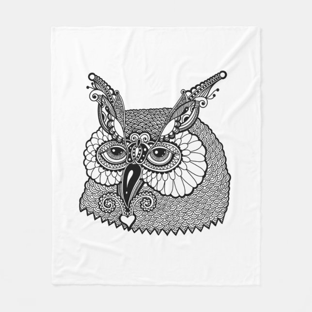 Couverture Polaire Hibou Zendoodle principal (Devant)