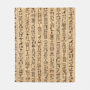 Couverture Polaire Hiéroglyphes égyptiens, grunge sans couture motif