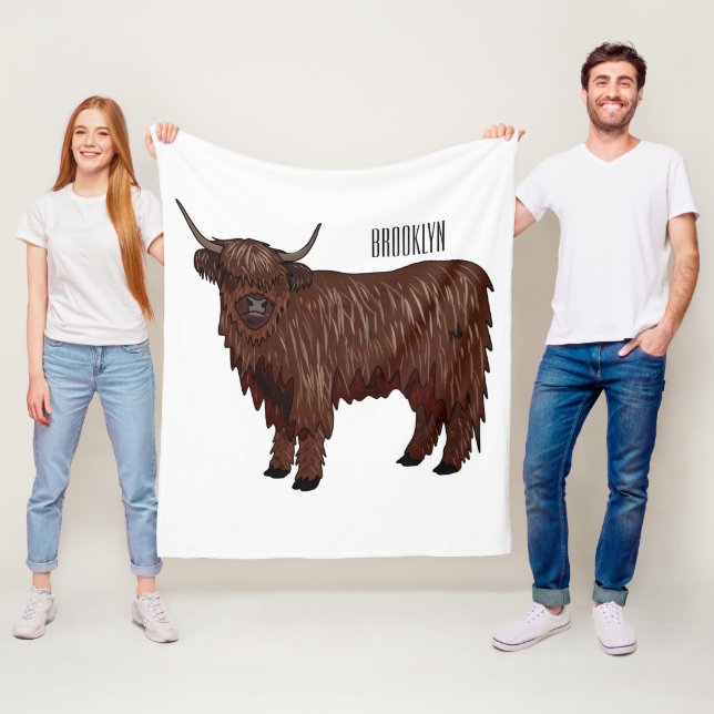 Couverture Polaire Highland cow (En situation)