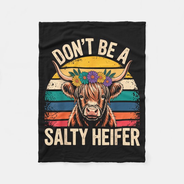 Couverture Polaire Highland Cow Shirt Funny Men Women  (Devant)