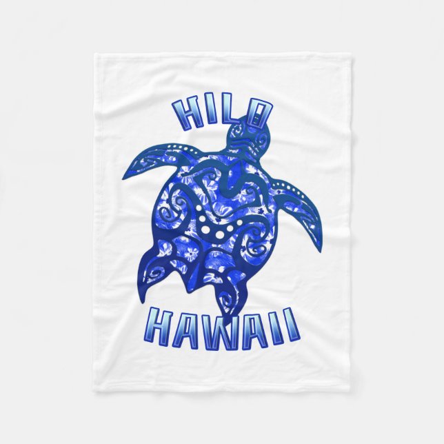 Couverture Polaire Hilo Hawaii Vacances Tortue Tribale (Devant)