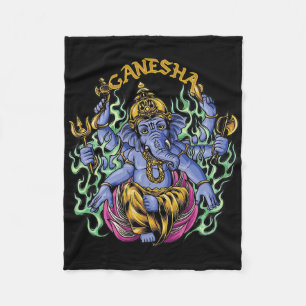 Couverture Polaire Hindu Ganesha Dieu Eléphant Spirituel Yoga Méditat