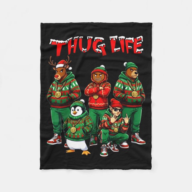 Couverture Polaire Hip Hop Holiday Crew - Ugly Christmas Sweater Rap  (Devant)