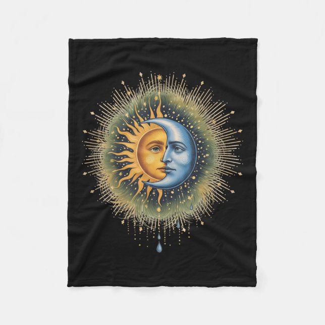 Couverture Polaire Hippie mystique du Boho céleste du Soleil et de la (Devant)
