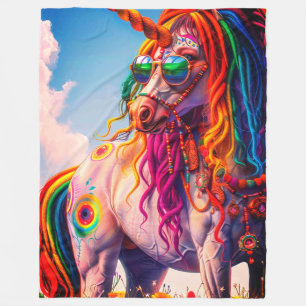 Couverture Polaire Hippie Unicorn
