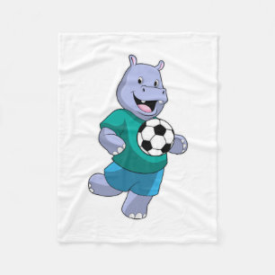 Couverture Polaire Hippo comme joueur de football avec Soccer