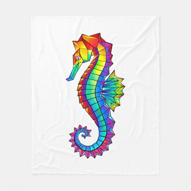 Couverture Polaire Hippocampe polygonal arc-en-ciel (Devant)
