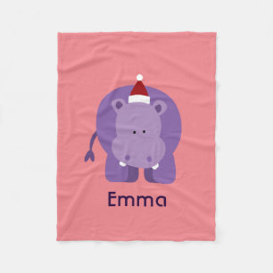 Couverture Polaire Hippopotame de Noël