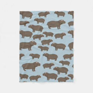 Couverture Polaire Hippopotame Hippo Motif
