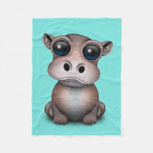 Couverture Polaire Hippopotame mignon de bébé