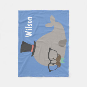 Couverture Polaire Hipster M. Cool Whale Baby Boy