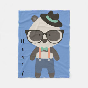 Couverture Polaire Hipster personnalisé M. Cool Panda Bear Baby