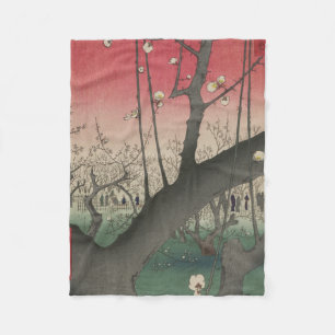 Couverture Polaire Hiroshige Plum Estate Kameido : Japonais vintage