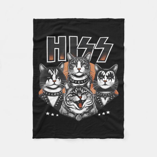 Couverture Polaire Hiss Funny Cats Kittens Rock Rockin Funny Cat  (Devant)