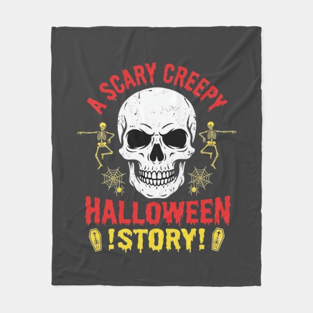 Couverture Polaire Histoire de crâne de Halloween effrayant et flippa (Devant)
