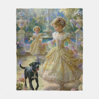 Couverture Polaire Histoire de jardin victorien vintage - Ultra doux 