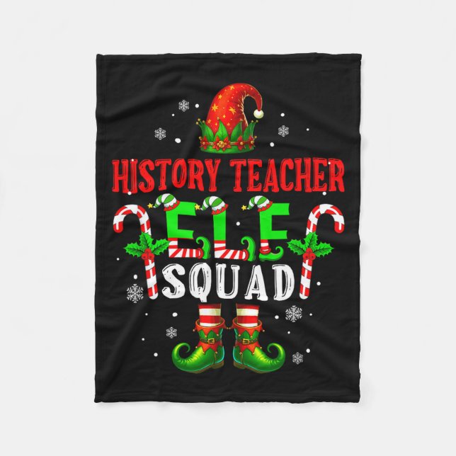 Couverture Polaire History Teacher Elf Squad Xmas Elf Hat Scute Ss Cu (Devant)