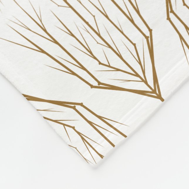 Couverture Polaire Hiver Arbres Toison Blanche (3 tailles) (Coin)