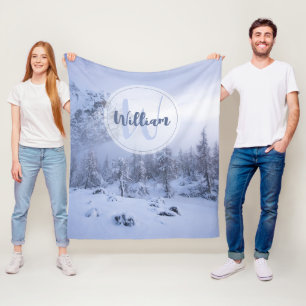 Couverture Polaire Hiver merveilleux brouillard épinette forêt neige 