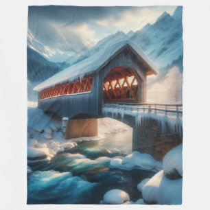 Couverture Polaire Hiver, pont enneigé et rivière