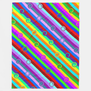 Couverture Polaire HLI motif de rayures colorées + vos idées