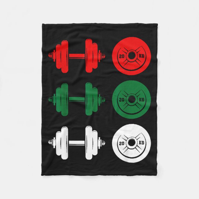 Couverture Polaire Ho Ho Ho Funny Dumbbell Christmas Weightlifting Gy (Devant)