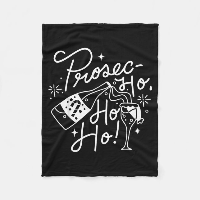 Couverture Polaire Ho Ho Ho Prosecco Christmas Tee Funny Wine Lover H (Devant)