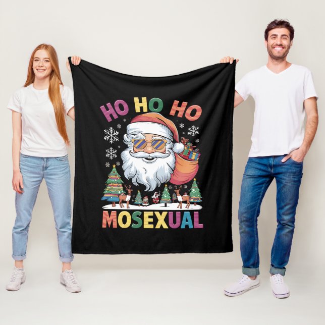Couverture Polaire Ho Ho Homosexuel Noël Père Noël Gay pride de vacan (En situation)